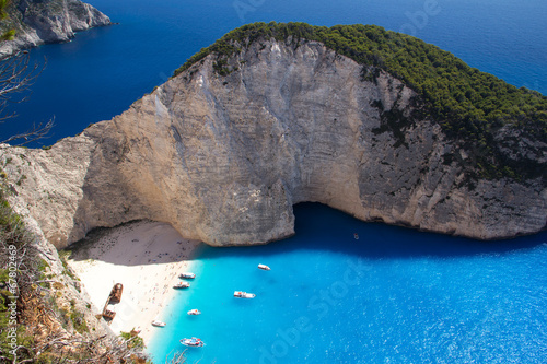 Schilderij op canvas Shipwreck in Smuggler's Cove, Zakynthos, Greece