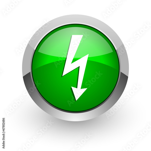 Free Download bolt green glossy web icon - GFXLoad