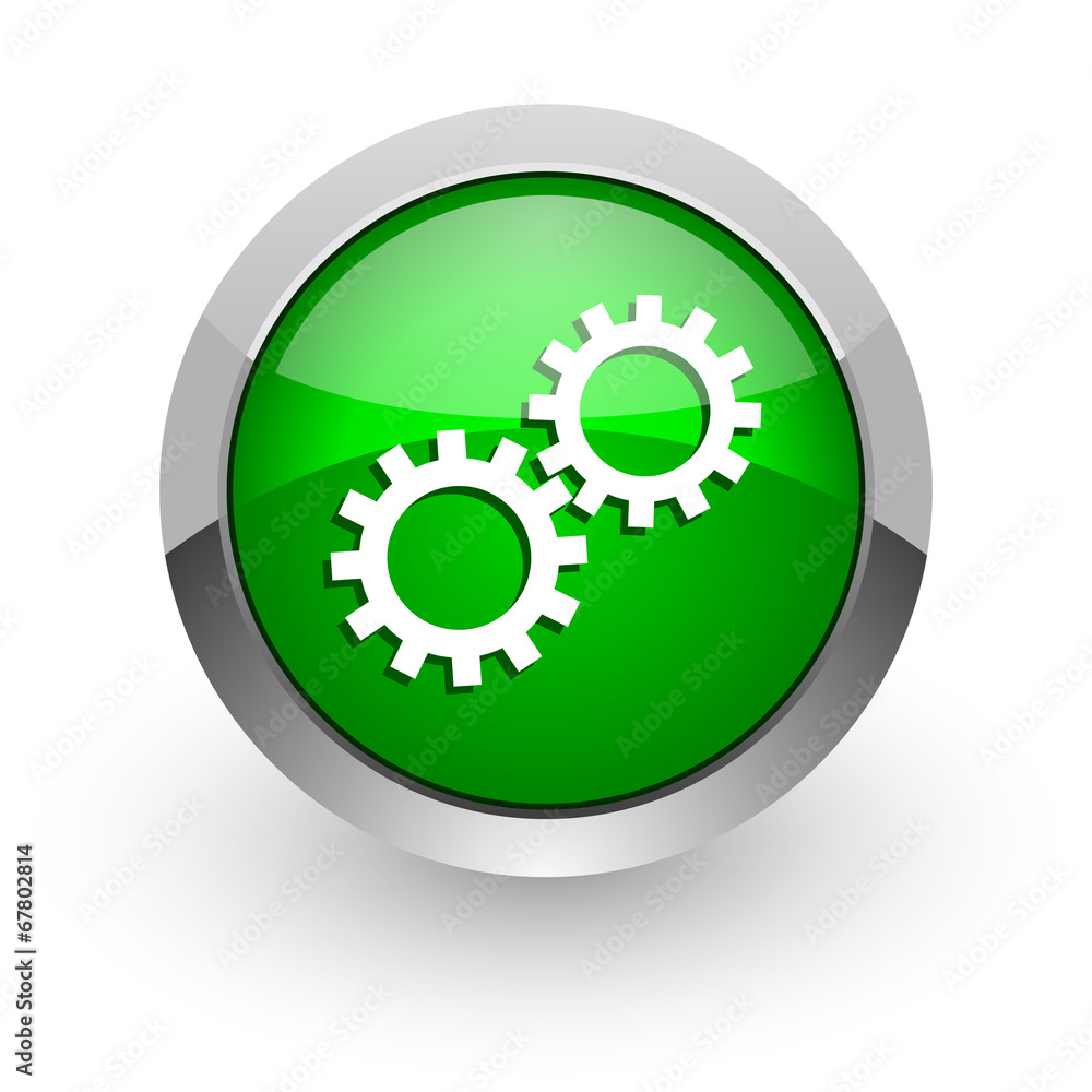 gear green glossy web icon gear green glossy web icon