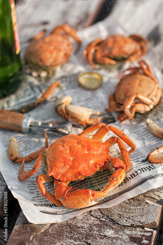 Tableau sur toile Boiled crabs