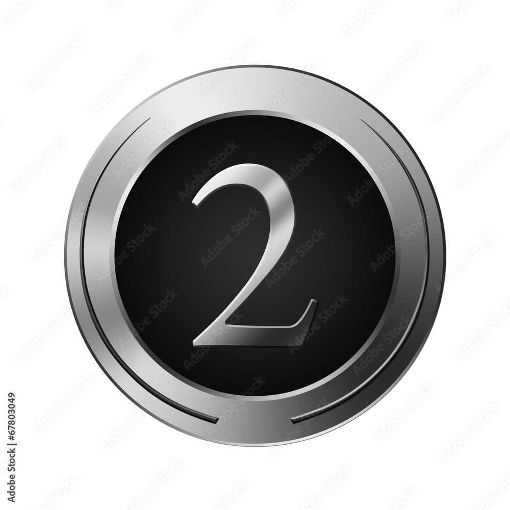 Icone chiffre 2 en argent Stock Illustration | Adobe Stock
