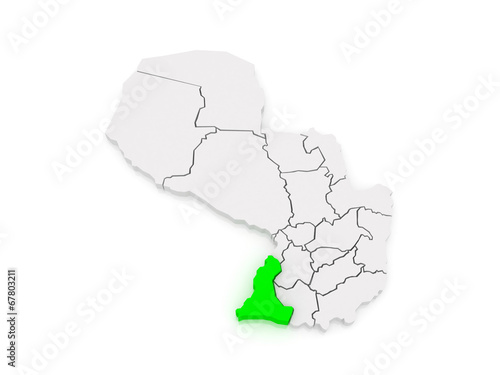Map of Neembuku. Paraguay.