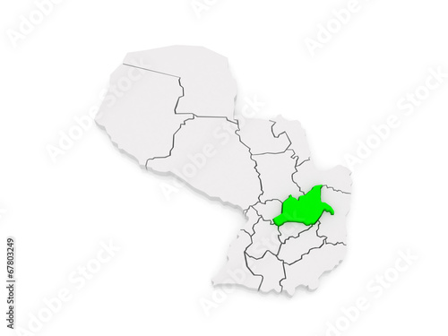 Map of Caaguazu. Paraguay.