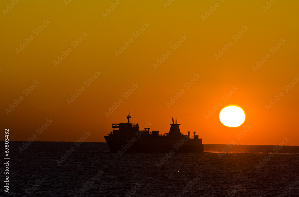 Sunset over water