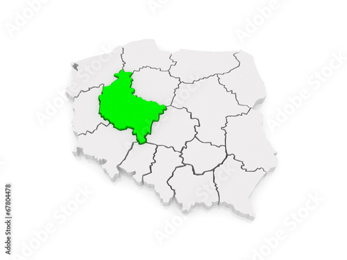 Map of Wielkopolska. Poland.