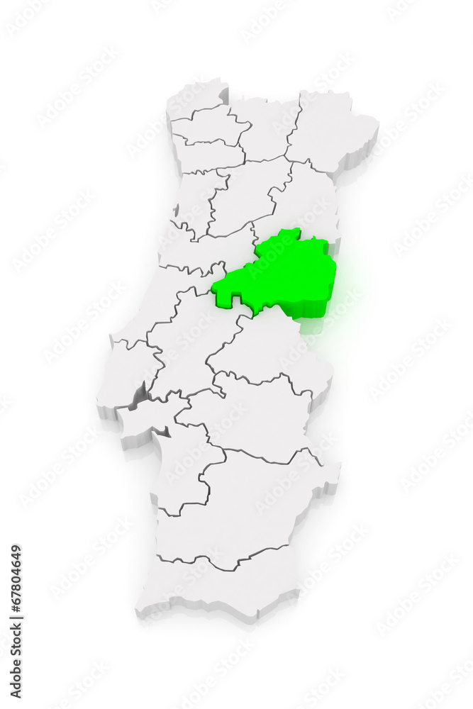 Map of Castelo Branco. Portugal.