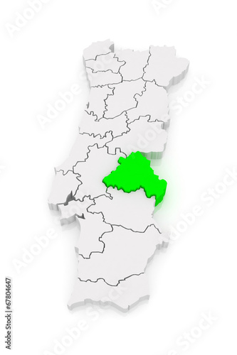 Map of Portalegre. Portugal.