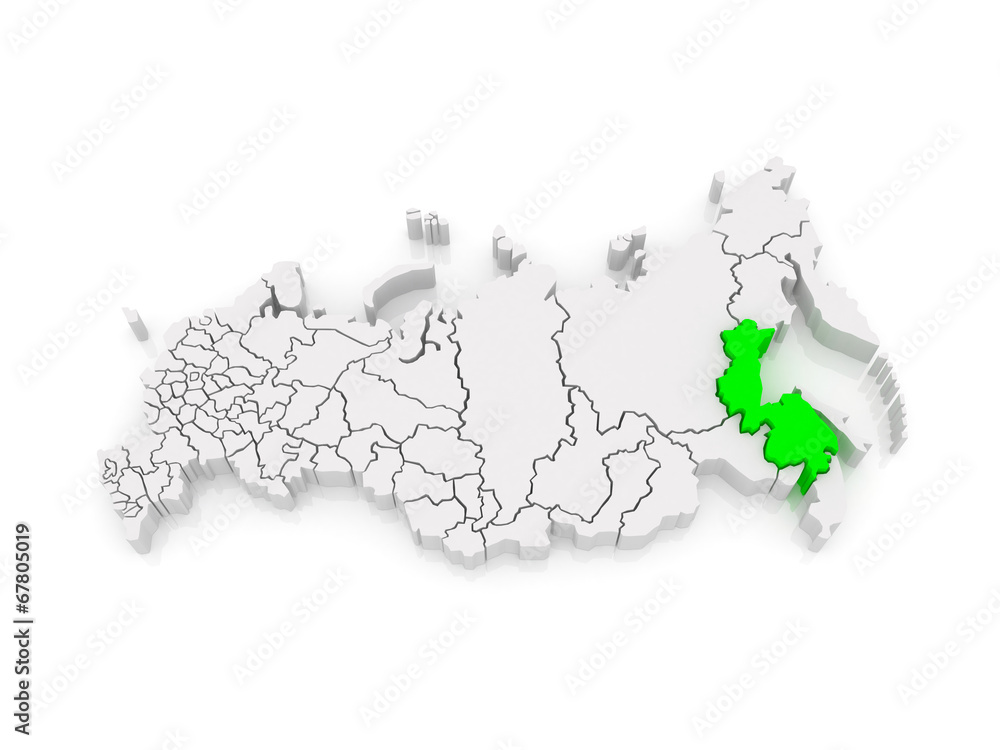 Fototapeta premium Map of the Russian Federation. Khabarovsk Krai.