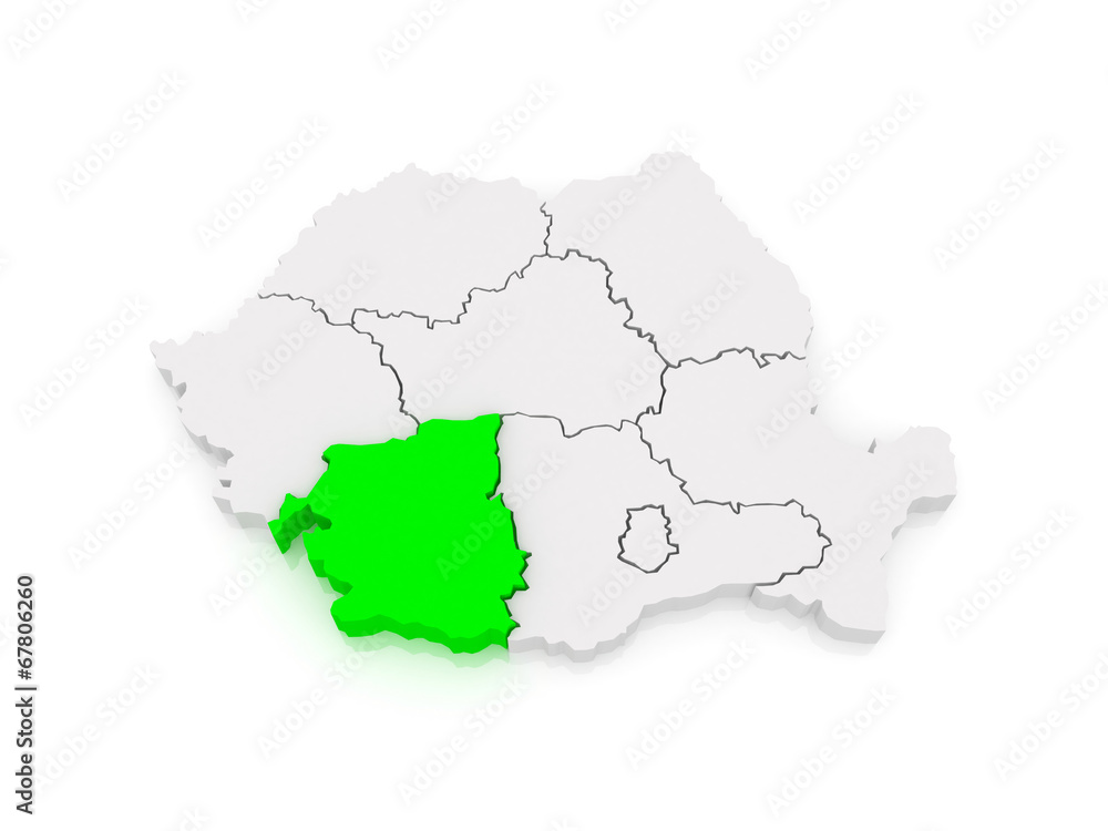 Fototapeta premium Map of Southwest Development Romania.