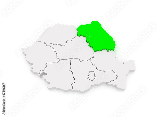 Map of Northeast Region Development Romania. photo