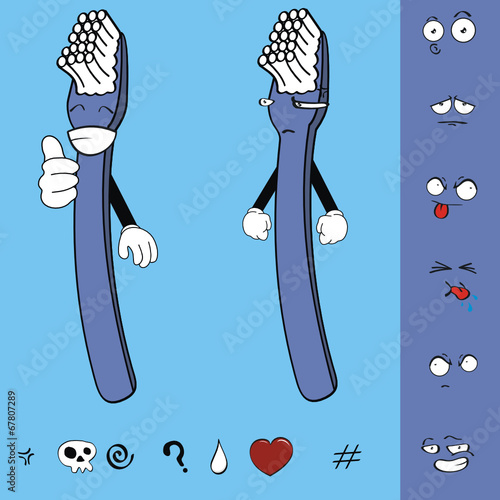 toothbrush cartoon isolated set pack0