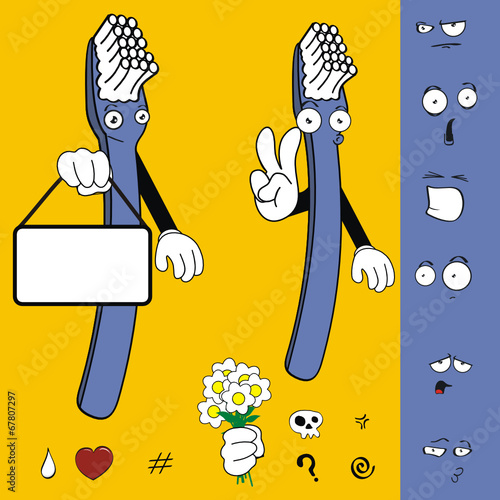 toothbrush cartoon isolated set pack2 photo