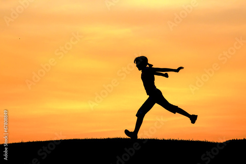 Leaping at sunset.