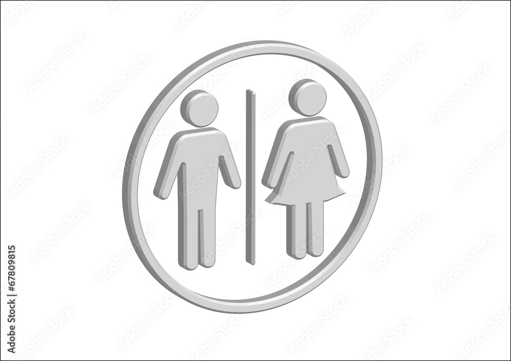 3D Pictogram Man Woman Sign icons, toilet sign or restroom icon 3D Pictogram Man Woman Sign icons, toilet sign or restroom icon