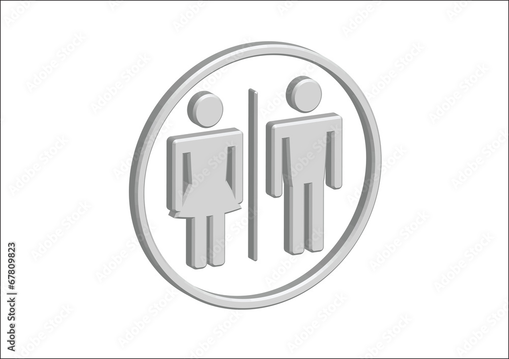 3D Pictogram Man Woman Sign icons, toilet sign or restroom icon 3D Pictogram Man Woman Sign icons, toilet sign or restroom icon