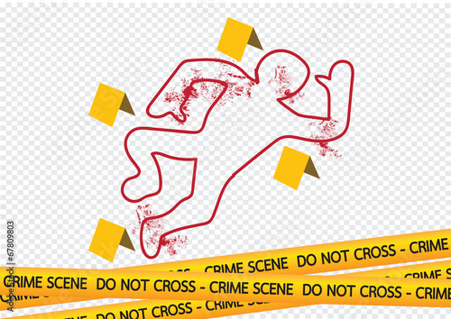 Crime scene danger tapes illustration