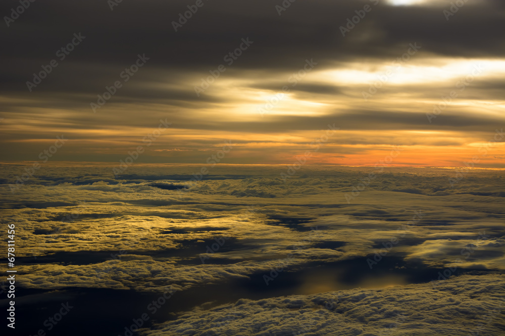 Airplane Sunset Cloudscapes