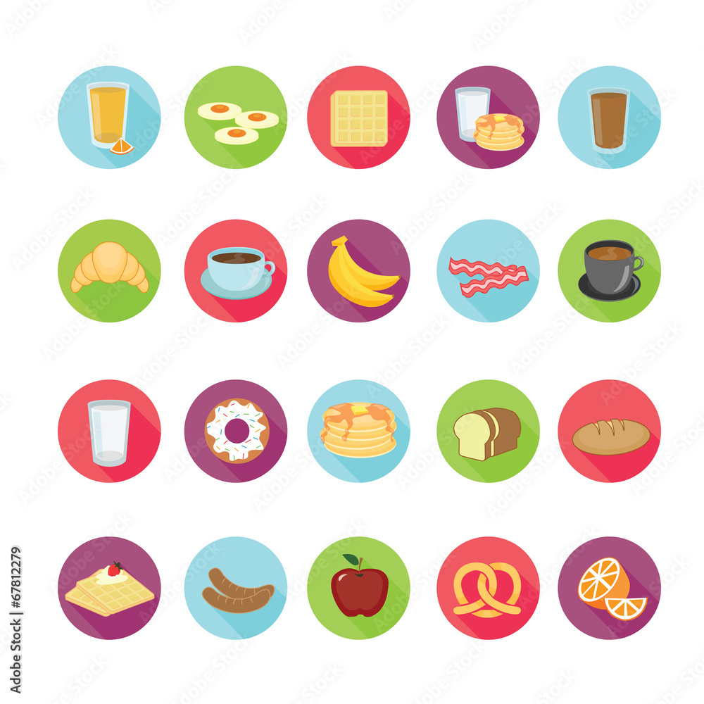 Fototapeta premium Breakfast icons set. Illustration eps10