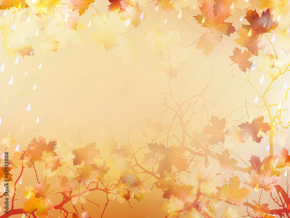 Autumnal Background with maple leaves. EPS 10