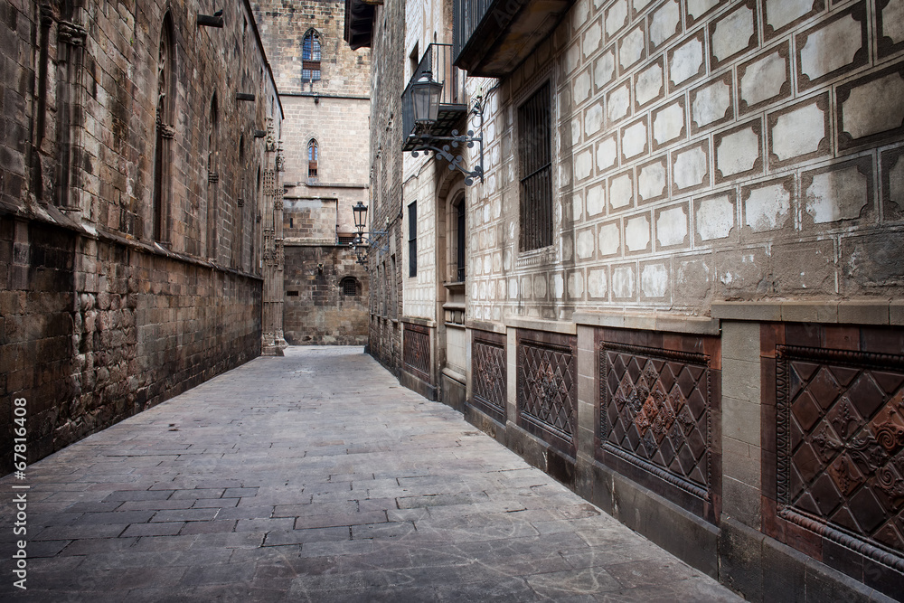 Alley in the Gothic Quarter of Barcelona