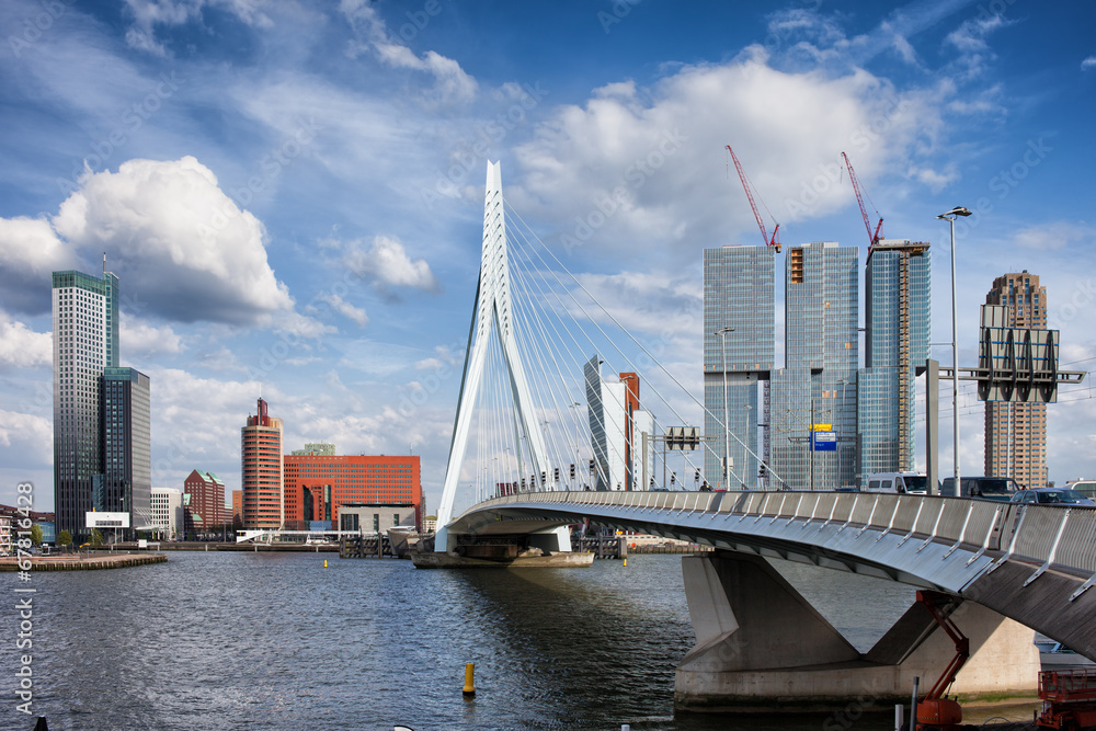 City of Rotterdam Skyline in Netherlands