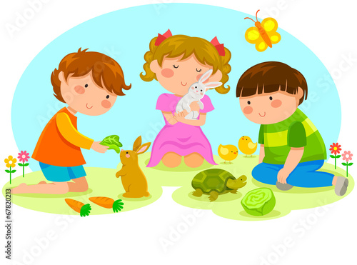 kids and animals