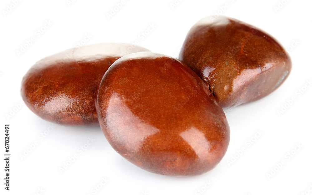 Obraz premium Colorful pebbles, isolated on white