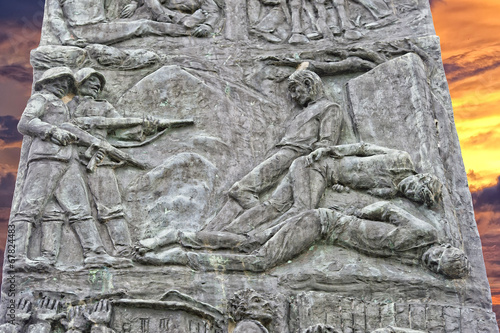 Canvas Print partisan second world war monument