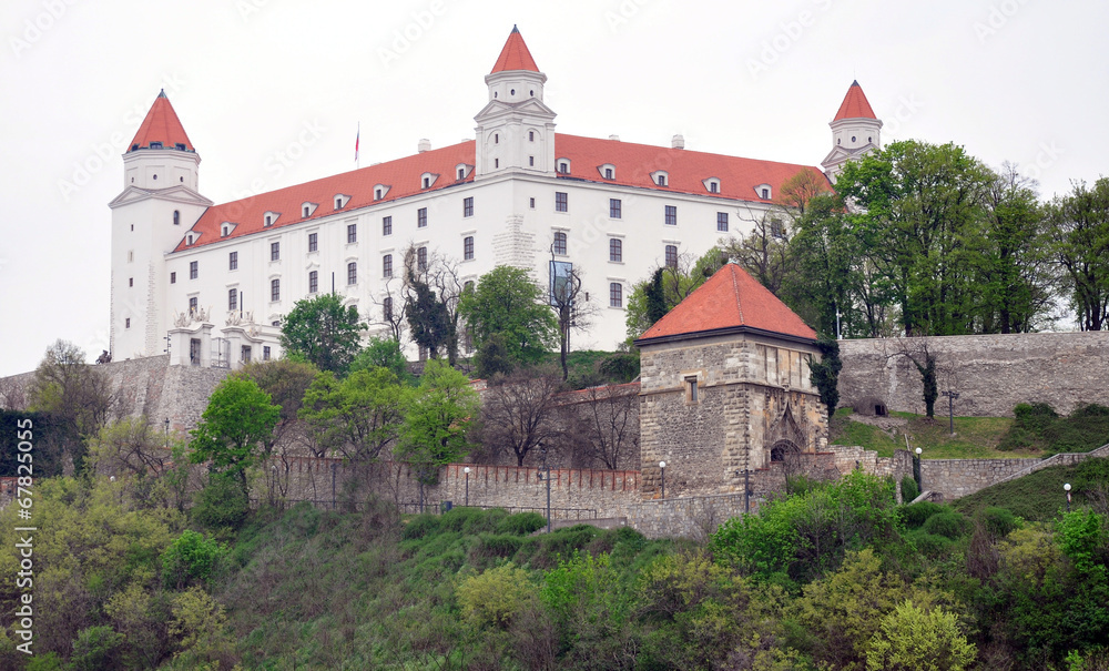 Castle and park in the city of Bratislava, Slovakia, Europe