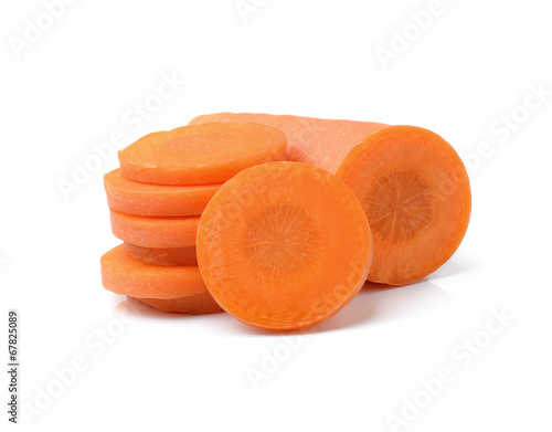 Sliced carrot isolated on white