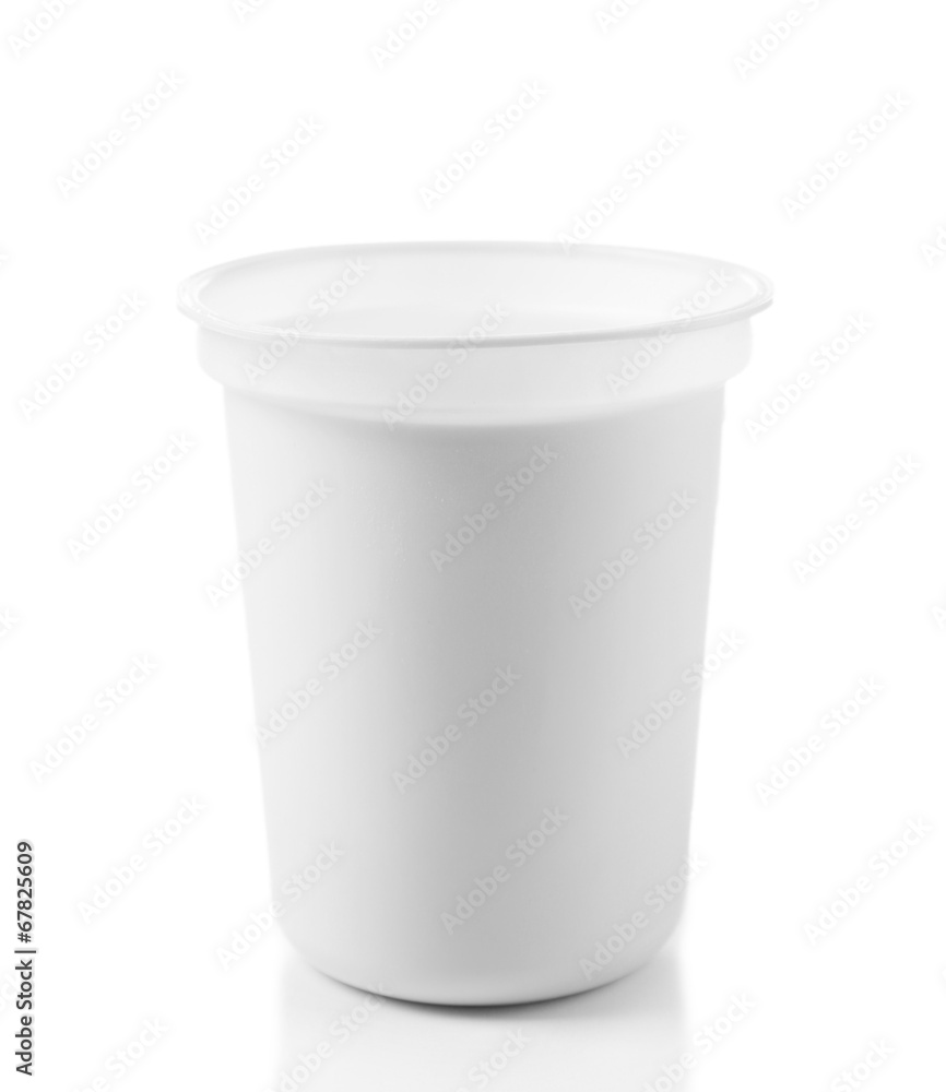 Glass of yogurt isolated on white Glass of yogurt isolated on white