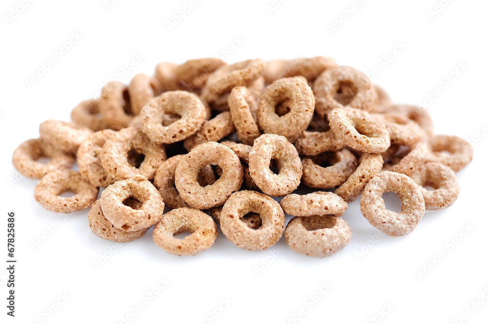 Cereal rings on white background Cereal rings on white background