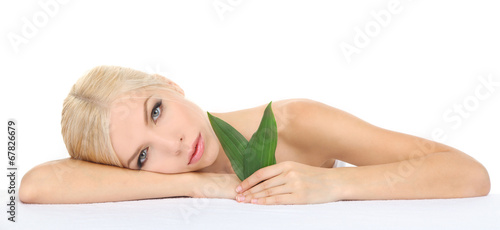 Beautiful young woman with ...