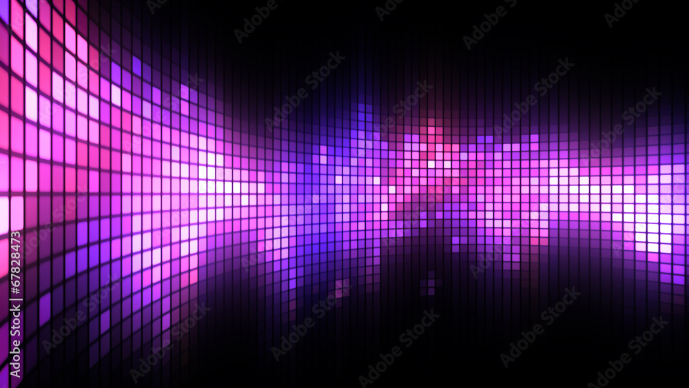 Magenta LED Dance Lights Wall Background - obrazy, fototapety, plakaty 