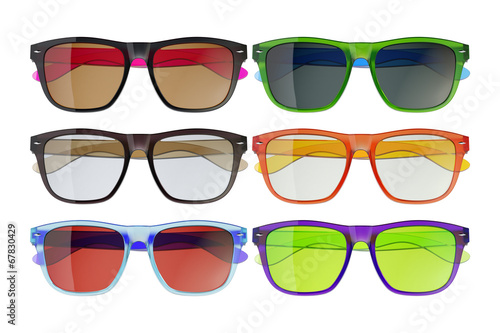 Colored glasses isolated on white background 3
