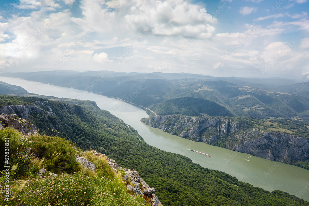 Danube river at Iron Gate gorge