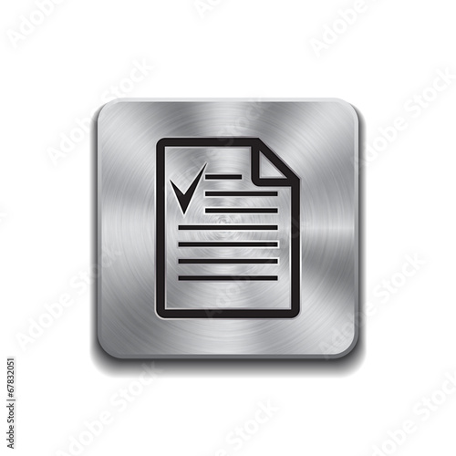 Metallic button with notes icon