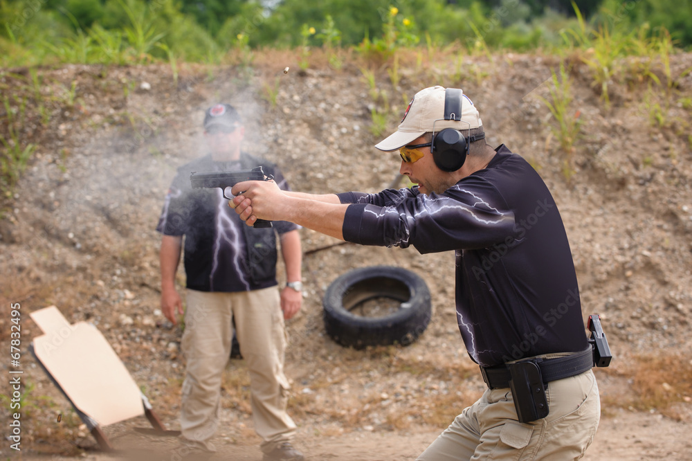 Shooting and Weapons Training. Outdoor Shooting Range