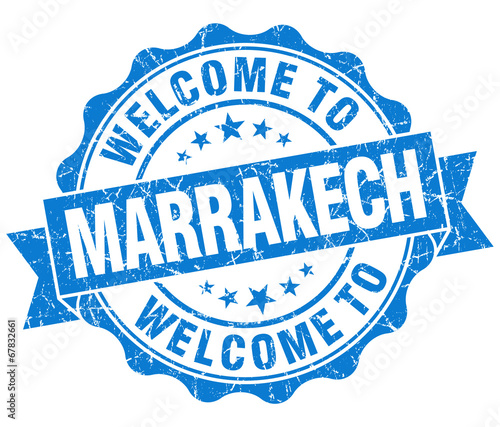welcome to Marrakech blue vintage isolated seal