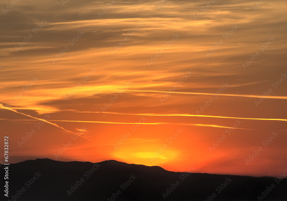 Abstract sunset sky with dramatic clouds landscape background. Abstract sunset sky with dramatic clouds landscape background.