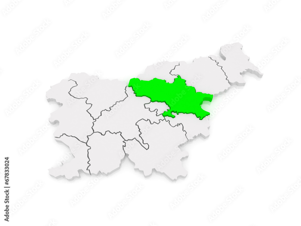 Map of Savinjska region. Slovenia. Map of Savinjska region. Slovenia.