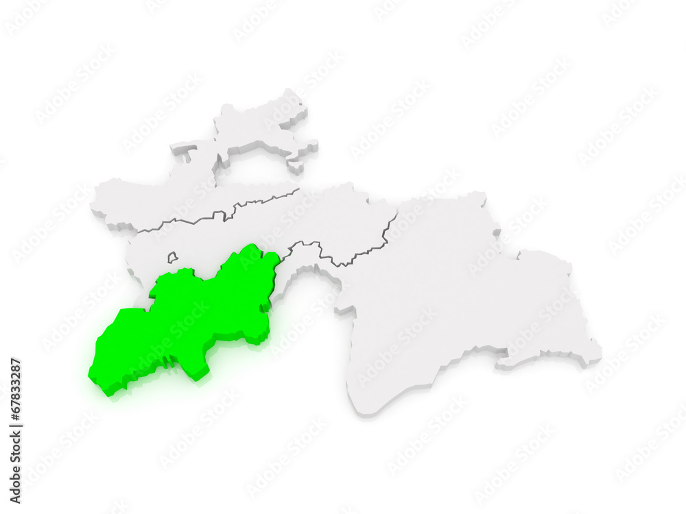 Map of Khatlon. Tajikistan. Map of Khatlon. Tajikistan.