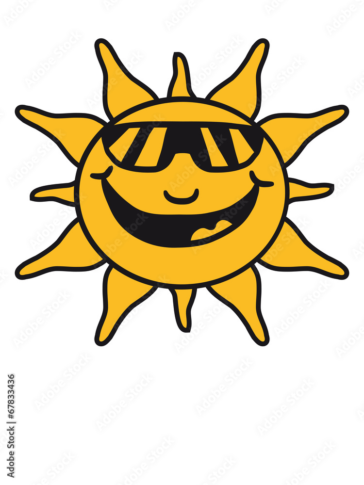 Lachende cool Sonne mit Sonnenbrille Lachende cool Sonne mit Sonnenbrille