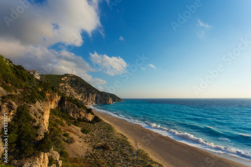 The beautiful beach of Milos  Lefkada 