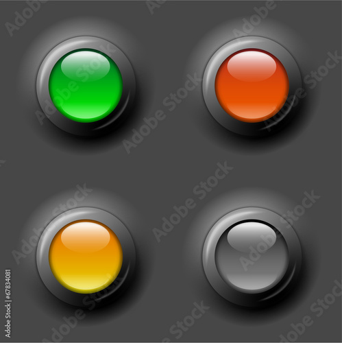 glossy buttons on black background