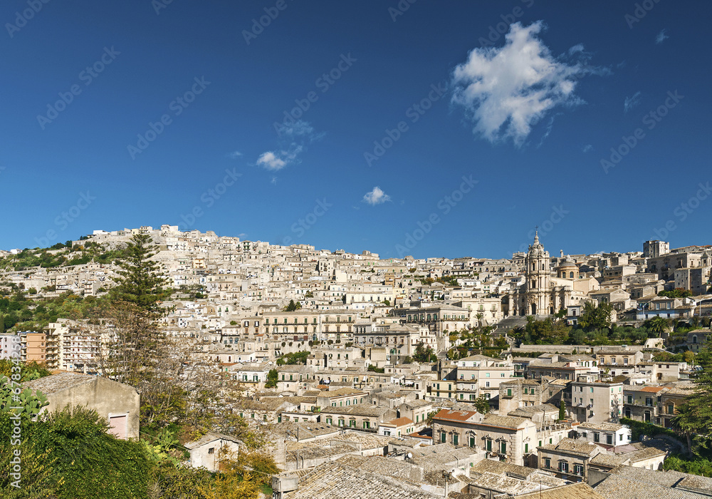 traditional houses of modica in sicily italy