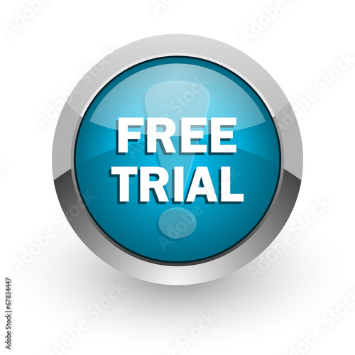 free trial blue glossy web icon