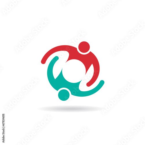 Teamwork Embrace 2 persons logo