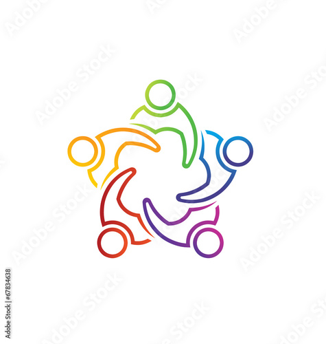 Teamwork Meeting 5 lineal logo