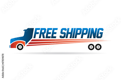 Free Shipping truck image logo
